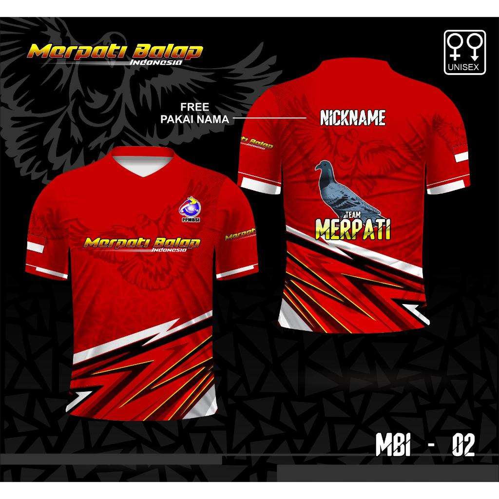 Baju dewasa merpati balap jersey burung dara lengan pendek 38