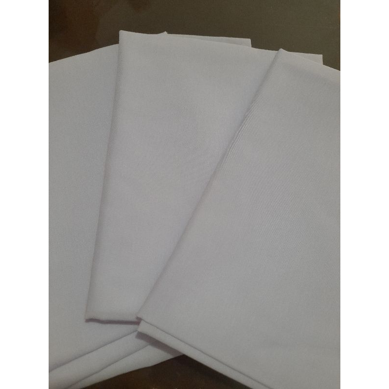Bahan Kain Meteran Tetoron warna Putih polos