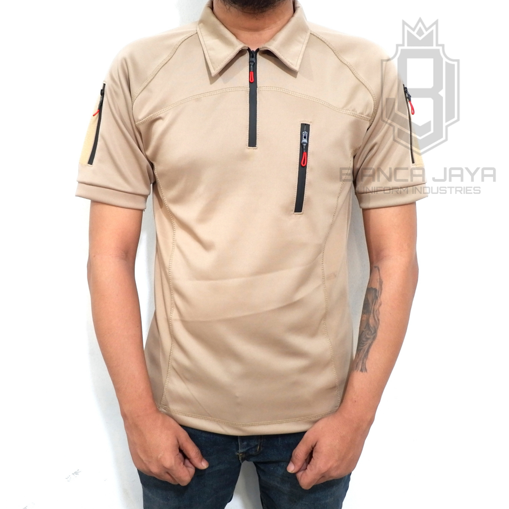 Terbaru kaos bdu tactical full Scuba Combat Cream Polos lengan pendek