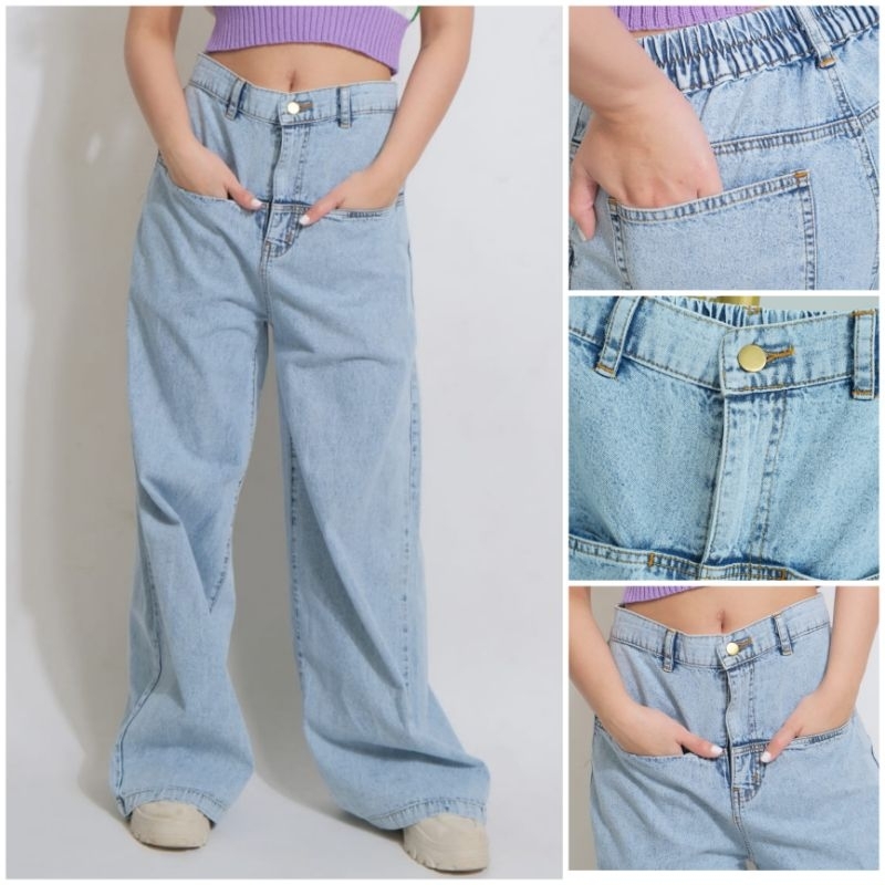 ♡ PREMIUM ♡ ORIGINAL ! QUENNIE JEANS POCKET CULLOTE LONG PANTS