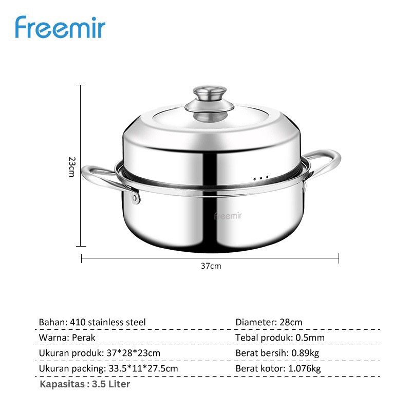 Freemir Panci Kukus Panci Rebus 1tingkat