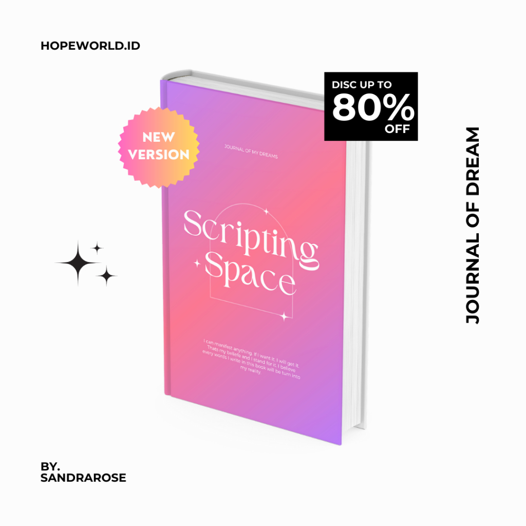 

Dream Journal - Scripting Space by SANDRAROSE, Gratitude Journal, Manifest Journal, Manifest Planner, Buku Jurnal Manifestasi, Planner, Buku Catatan Harian, Buku impian, Magic Book, Scripting, Buku Scripting, Buku Scripting