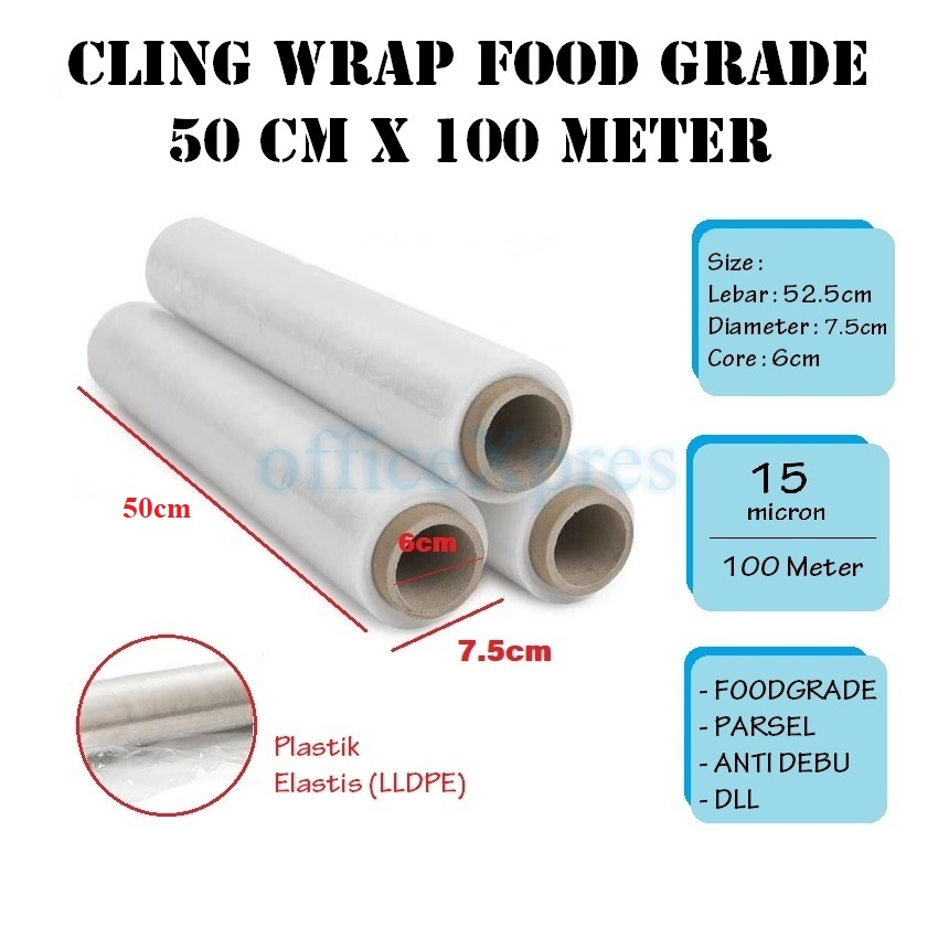 Plastik Wrap 50x100m / Stretch Film / Plastik Wrapping Barang