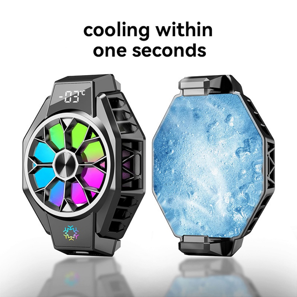 Funcooler X9 Cooling Fan Radiator RGB With Digital Display Pendingin HP Gaming Clip On Jepit Phone Fan Cooler Kipas Pendingin Handphone