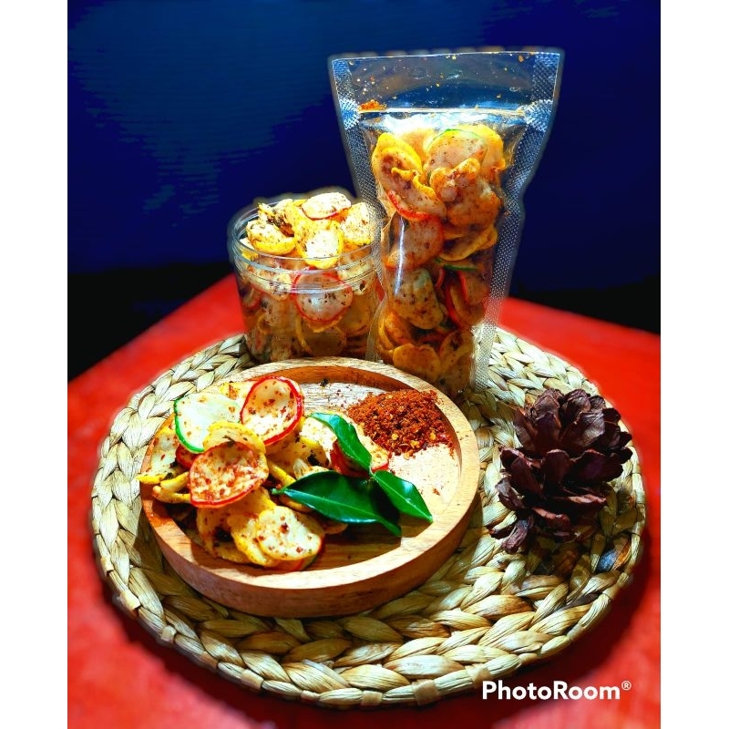 

kerupuk seblak pedas daun jeruk