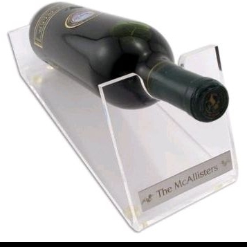 acrylic wine bottle glass penyangga meja holder display