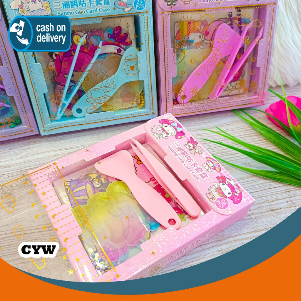 

SET (Sticker, Akrilik, Gantungan rantai, Perata, Penjepit) kode CYW motif sanrio Daily Manual Cute Pattern Decorative Tape Sticker Gift CRAFT COD