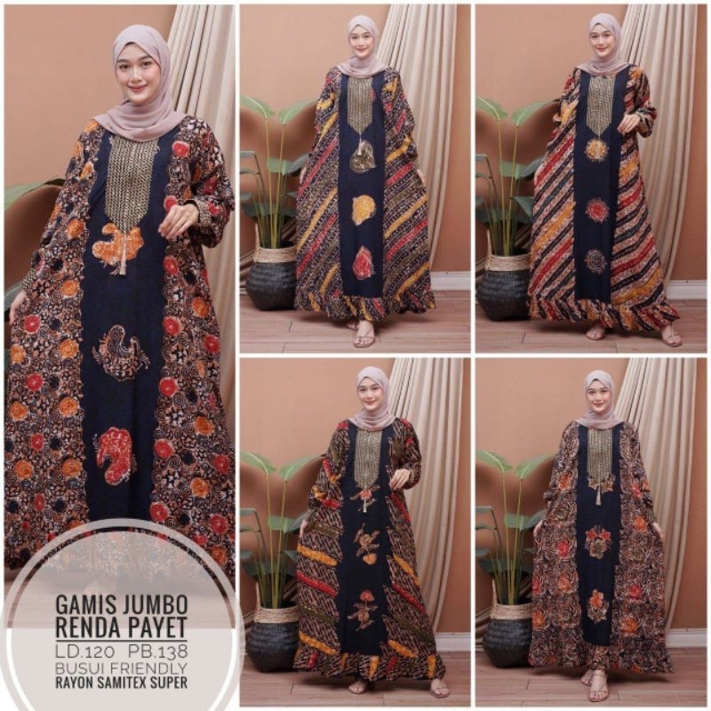 gamis jumbo renda payet