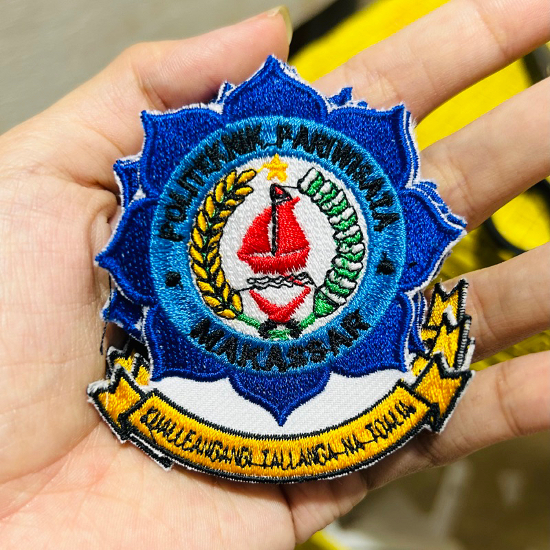 LOGO POLITEKNIK PARIWISATA MAKASSAR/ LOGO BORDIR KOMPUTER / Emblem Logo Patch Bordir