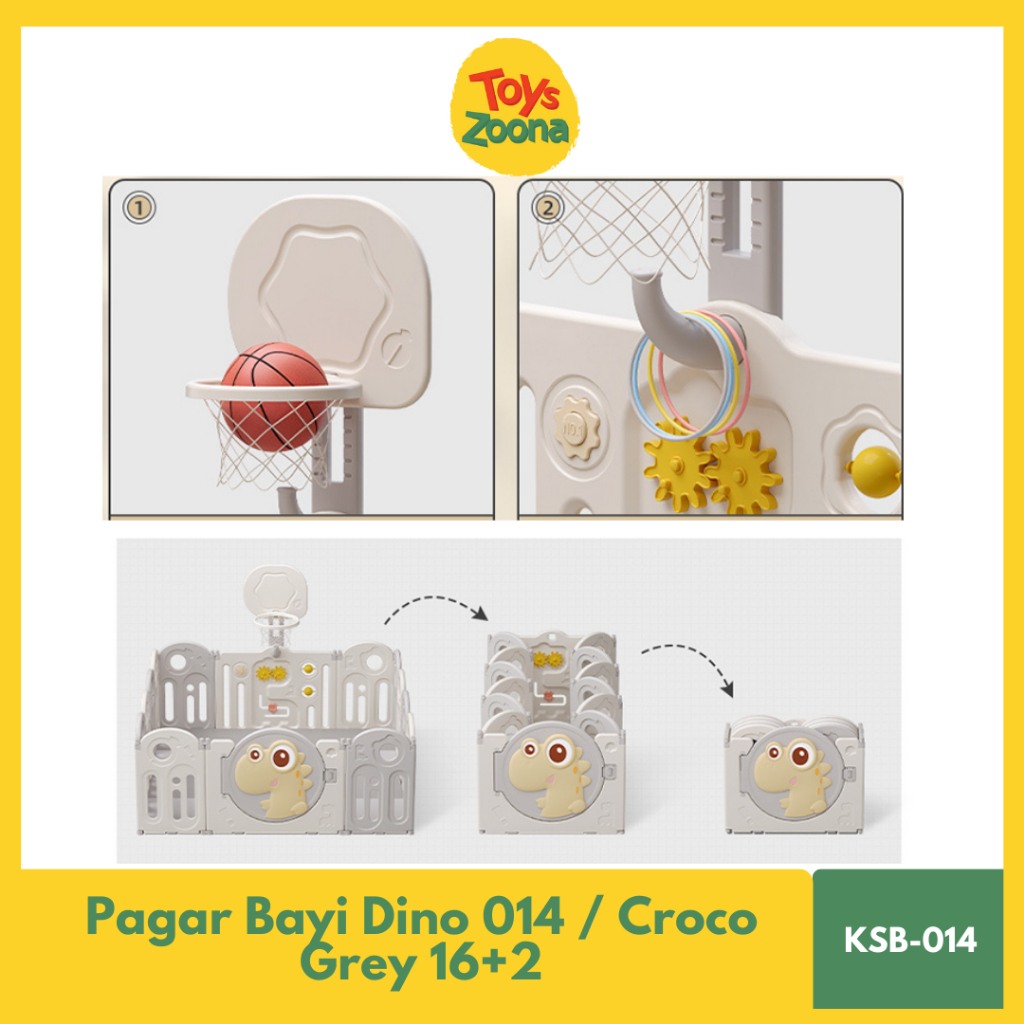 NEW! ToysZoona Pagar Bayi Dino Croco Grey Mainan Anak Dinosaurus