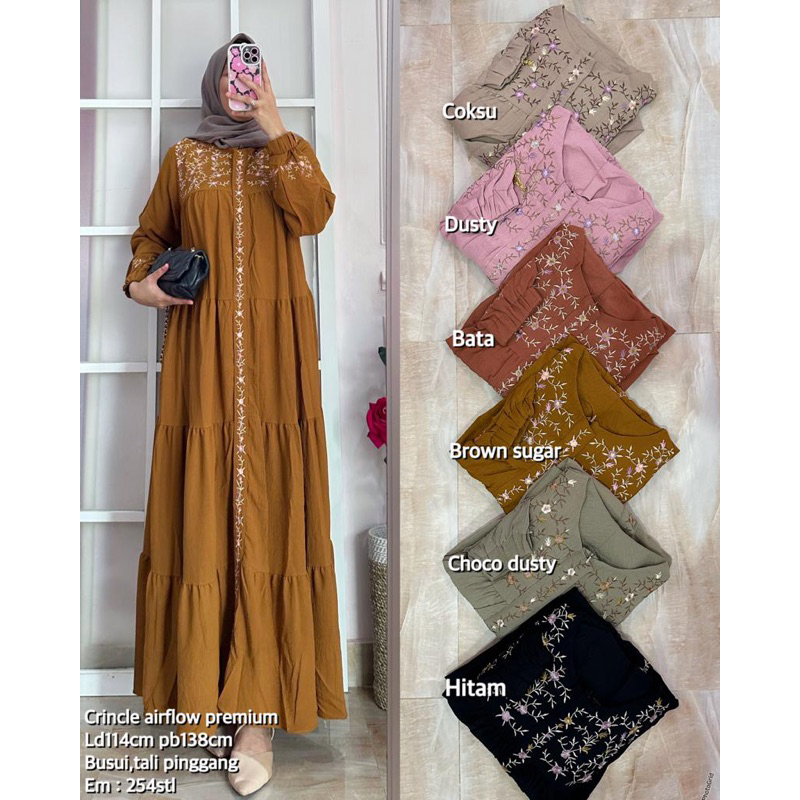 gamis emos bordir canda 254
