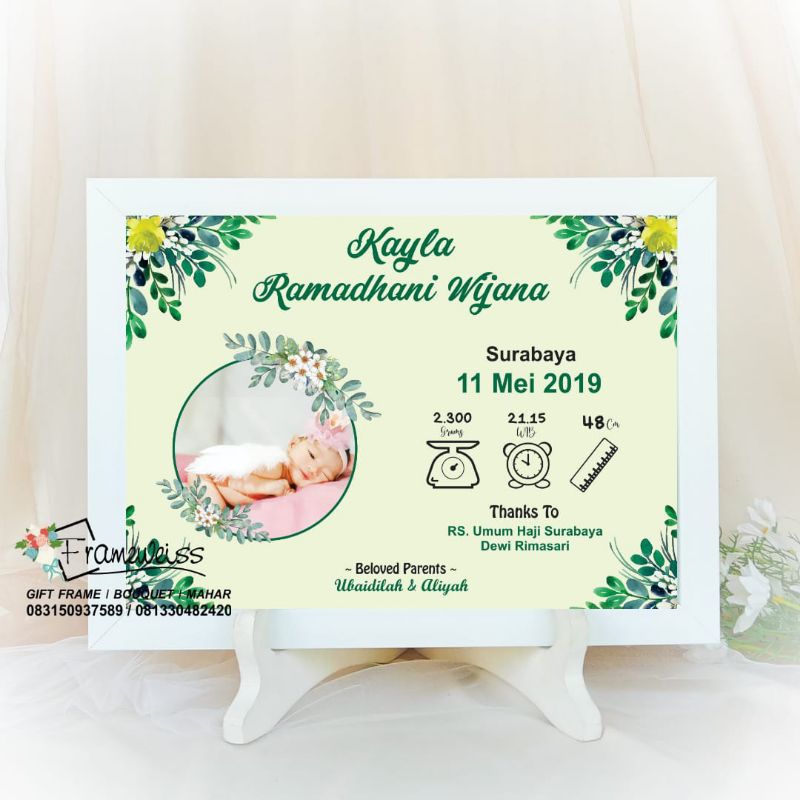 [Baby bio/baby frame viral 1 hari jadi] kado bayi/foto bayi/kado frame unik/cetak foto bayi