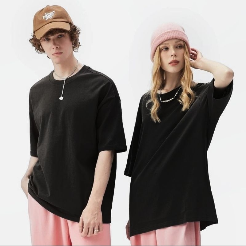 Kaos Polos OVERSIZED UNISEX Hitam Putih Oversized / Kaos Oblong 100% Cotton / Tshirt Polos Basic