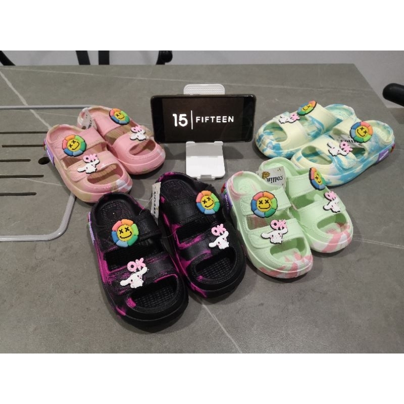 NEW ! ! ! Size 24-35 Usia 2-9 Tahun  baby girls sandal/Sandal Anak Perempuan Fuji Jelly Slop FLOWER+RABBIT 6189