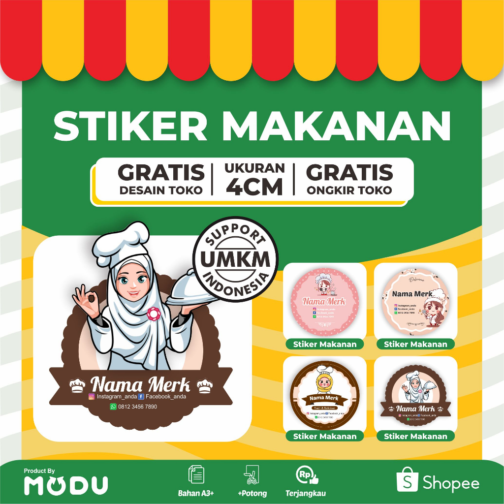 

STIKER LABEL 4CM UNTUK BOX MAKANAN/CATERING/SNACK/DESSERT/CAKE CUSTOM