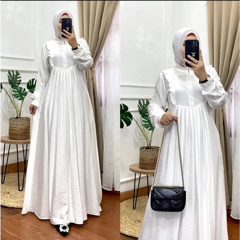 Ranni Dress Pololinen Premium Ruffle Dress Muslimah Wanita