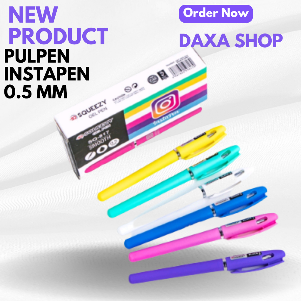 

Pulpen Lusinan Pena Gel Instapen 0.5 MM Tinta Hitam