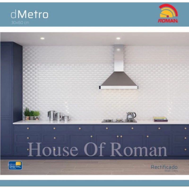 Roman Keramik W63704R dMetro White / keramik kamar mandi / keramik dapur / keramik timbul / keramik 