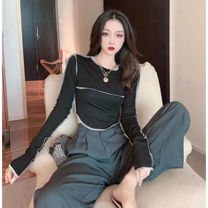 BLOUSE KOREA - BLOUSE CROP - MILETIA BLOUSE