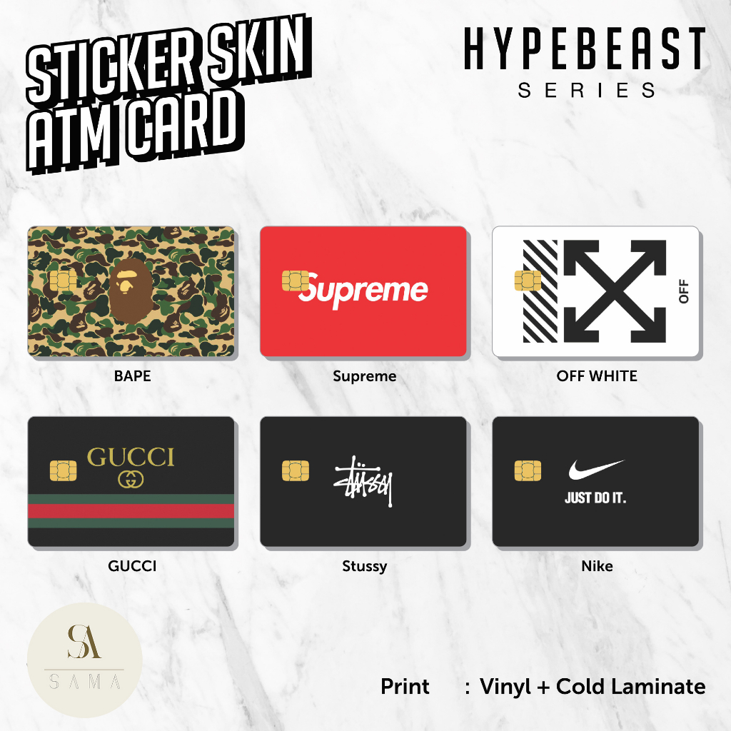 

Hypebeast Series Sticker Skin Card - Vinyl ATM Debit Credit, Emoney, Flazz, Kartu Akses Stiker Hype