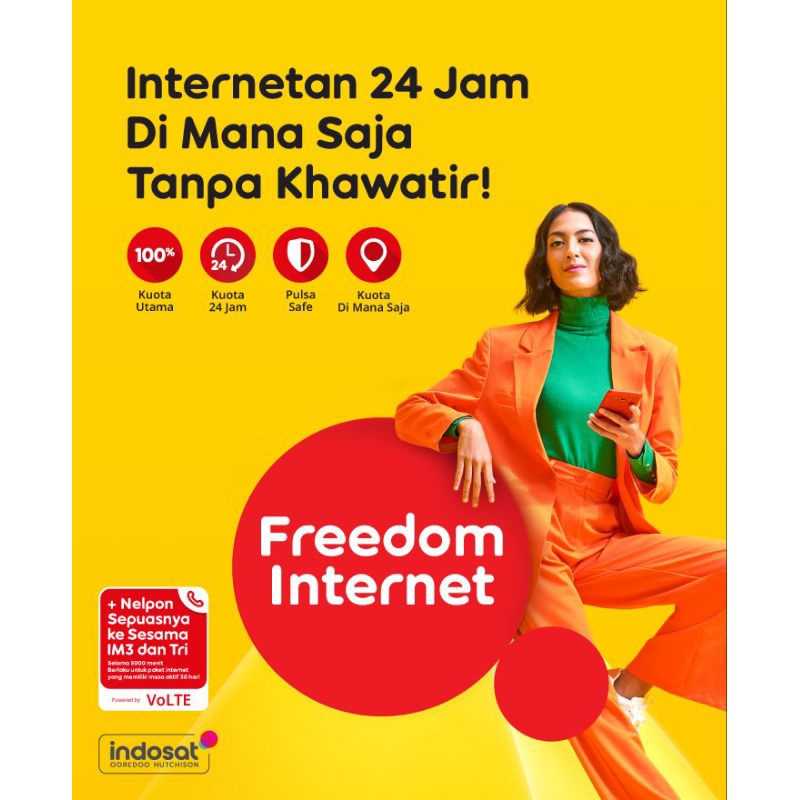 Paket Freedom Internet Sensasi 50 GB 100 GB Full Kuota Utama 24 Jam