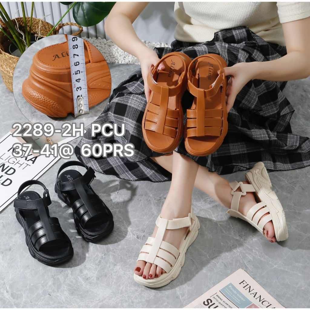 Sandal Wanita Terbaru/Sendal Wedges Tali Jelly Import Alina 2289/Sendal Karet Korea