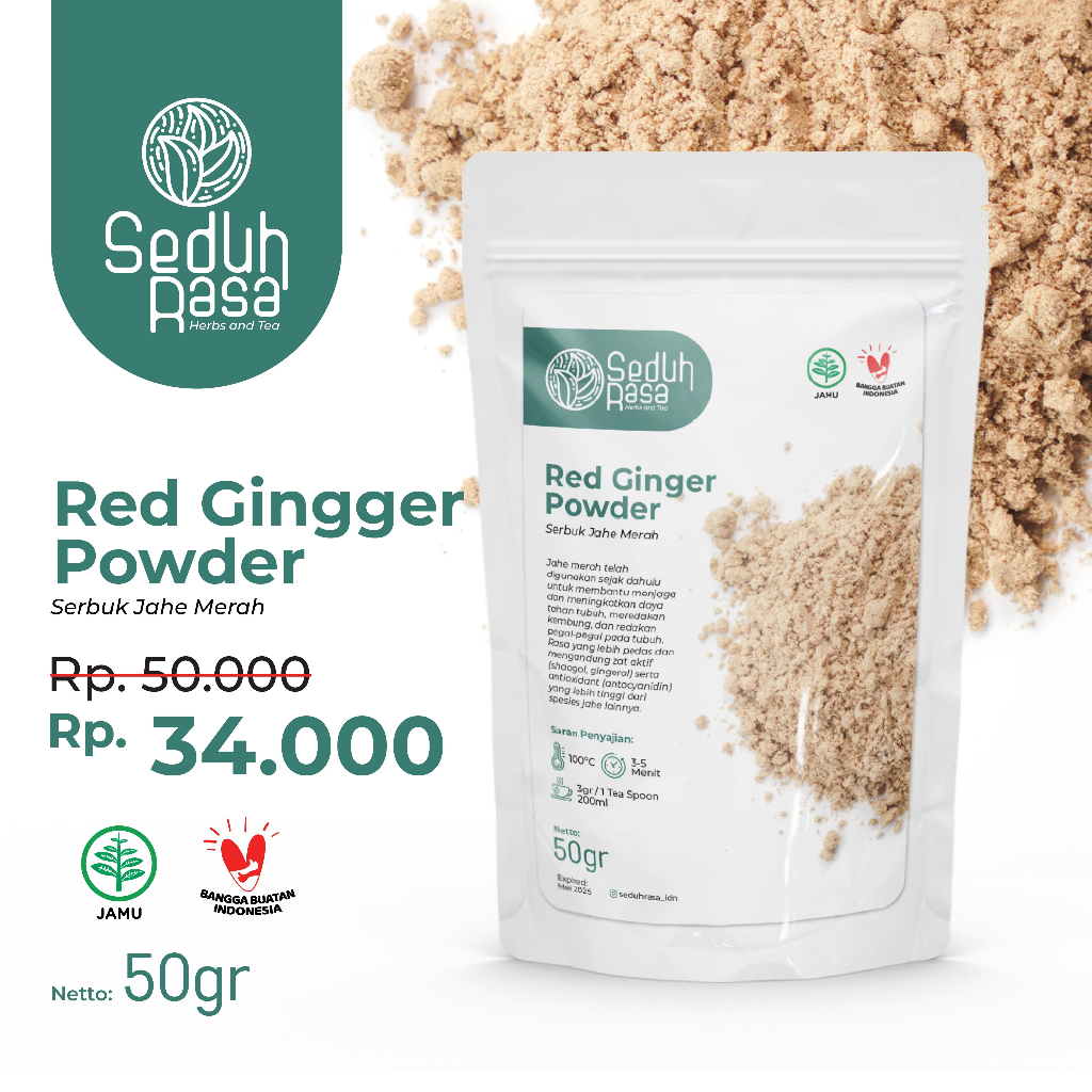 SEDUH Red Ginger Powder / Bubuk Serbuk Jahe Merah - 50gr