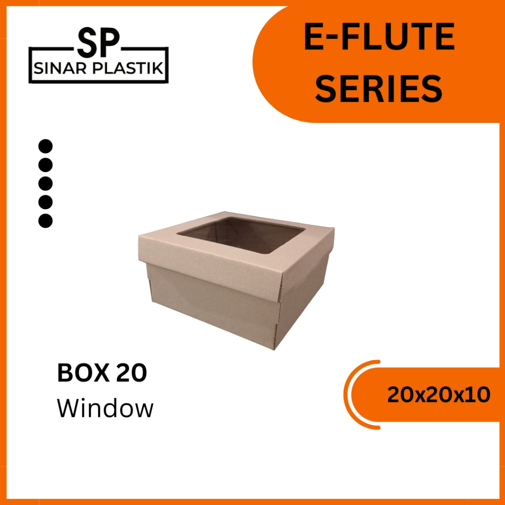 

Kotak Box E-flute 20x20x10 Window / Dus Catering / Dus Katering / Dus Ulang Tahun / Dus Hampers Kue / Dus Cake LC. [Min Order 5Pcs]