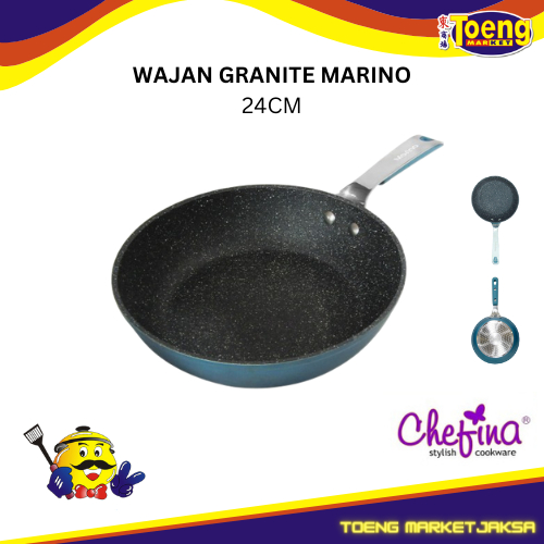 WAJAN GRANITE MARINO DEEP OPEN FRYING PAN 24CM CHEFINA