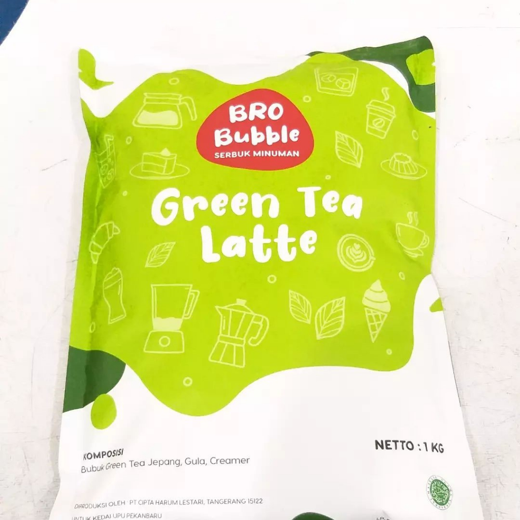 

[oddsolshop] pekanbaru/Bro Bubble Green Tea Latte 1KG Minuman Bubuk Instan Rasa Teh Hijau Cafe Late