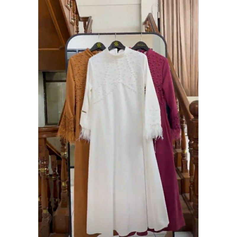 Dress Suede tangan bulu by Shellasaukia