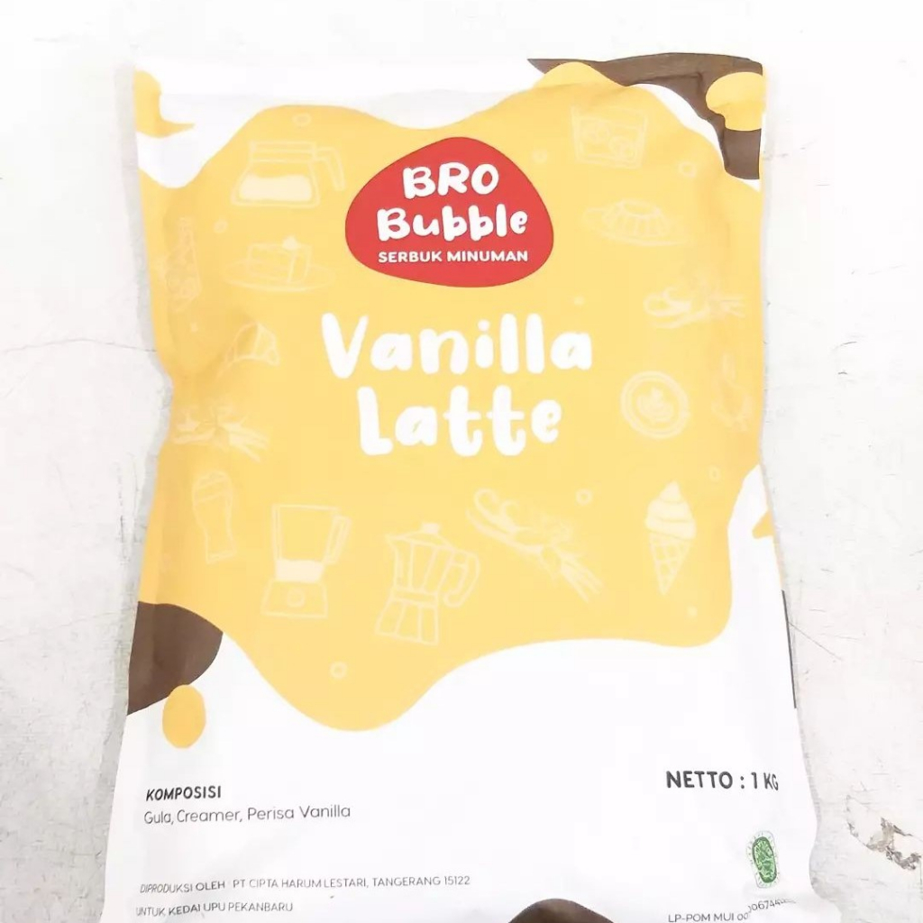 

[oddsolshop] pekanbaru/Bro Bubble Vanilla Latte 1KG Minuman Bubuk Instan Rasa Vanila Late Drink Cafe