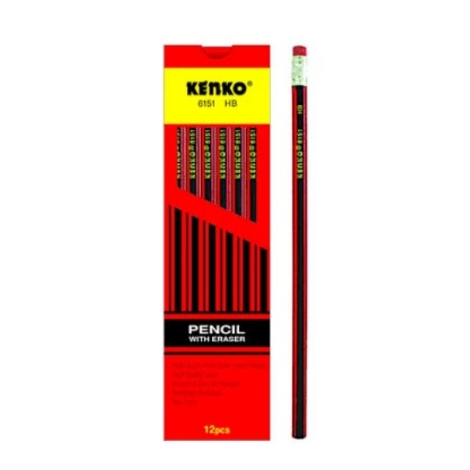 

Pensil Kayu Kenko Merah Hitam 6151 HB isi 12 pcs