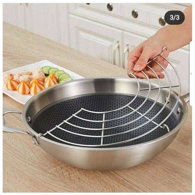 

✅Sup Saringan Minyak Goreng Bentuk Setengah Lingkaran Bahan Stainless Steel