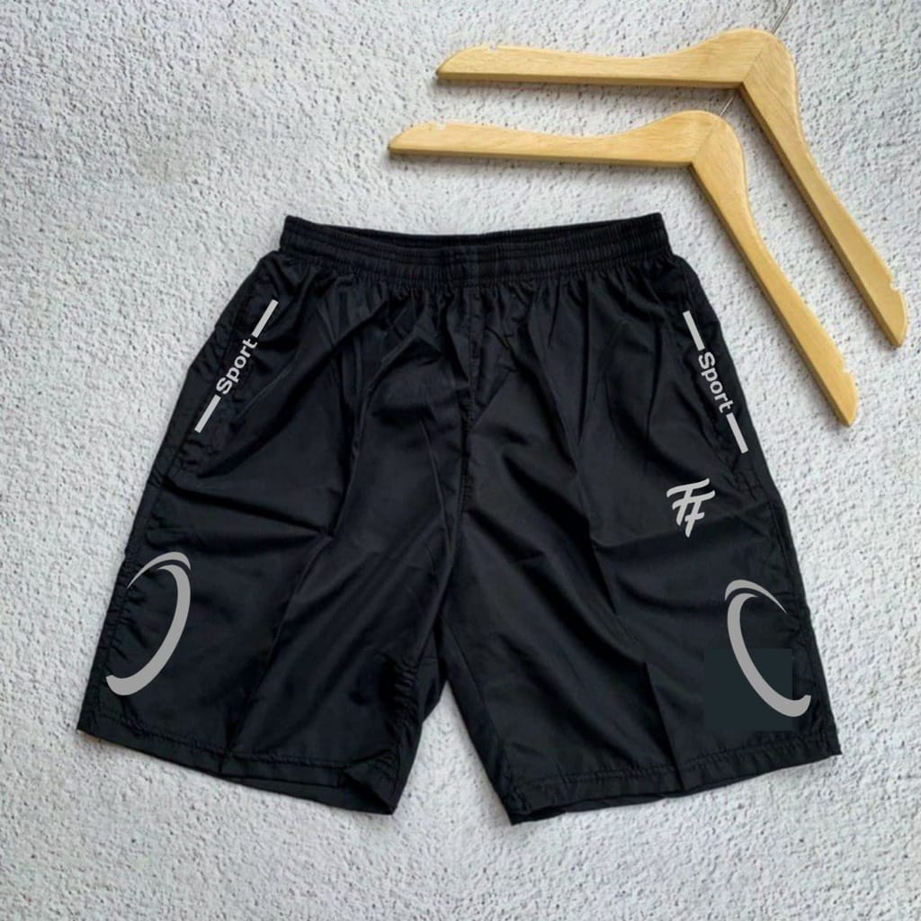 Celana Pendek Parasut Olahraga Saku Resleting Pria Wanita Running Gym Sport Kolor Volly Futsal Bulu Tangkis Jogging Bahan Berkulitas-TF Sport
