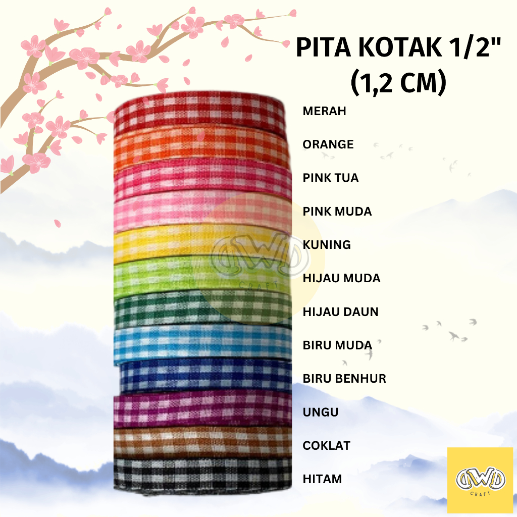 

Pita Kotak 1/2 inch 1,2 cm Panjang 20 YARD (18 METER)