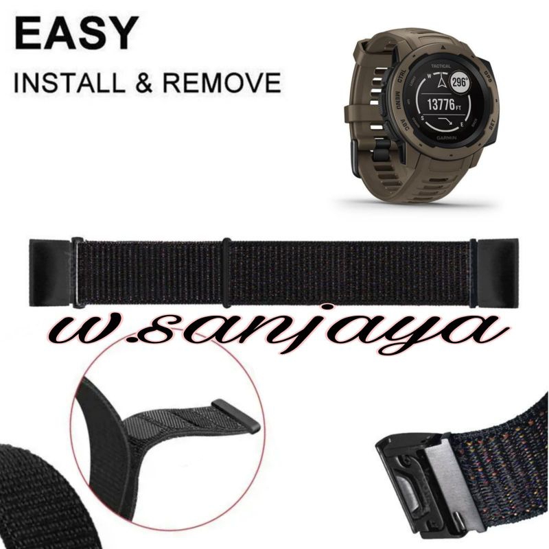 STRAP TALI JAM GARMIN INSTINCT SOLAR TACTICAL NILON BENANG KONEKTOR WATCH