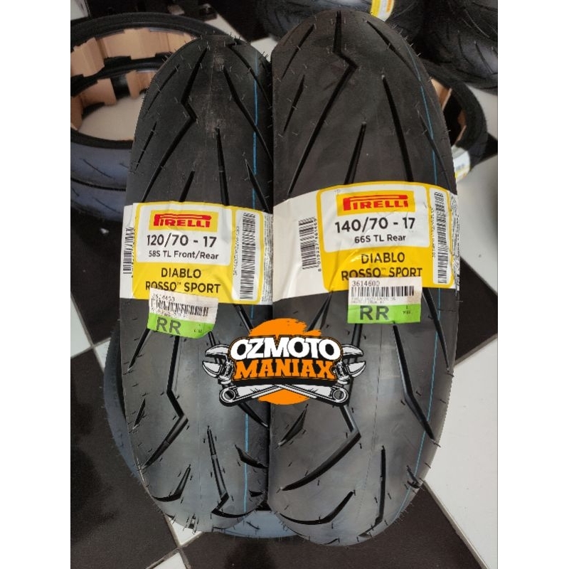 Paket Ban Supermoto CRF150 / WR155 & KLX Pirelli Diablo Rosso Sport 120/70-17 & 140/70-17