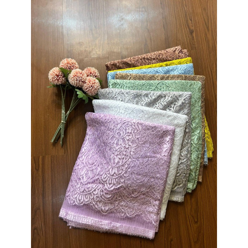 Kain Kebaya Metalik Double Pinggiran (2 baju)