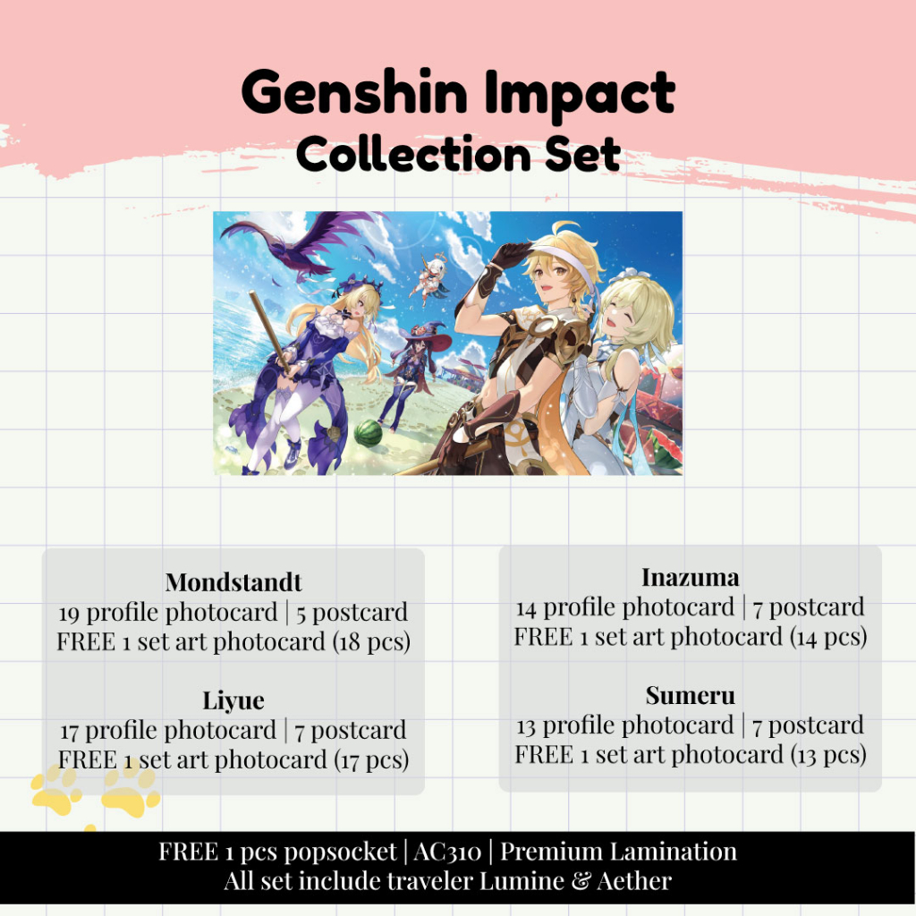 Genshin Impact Photocard Postcard Set
