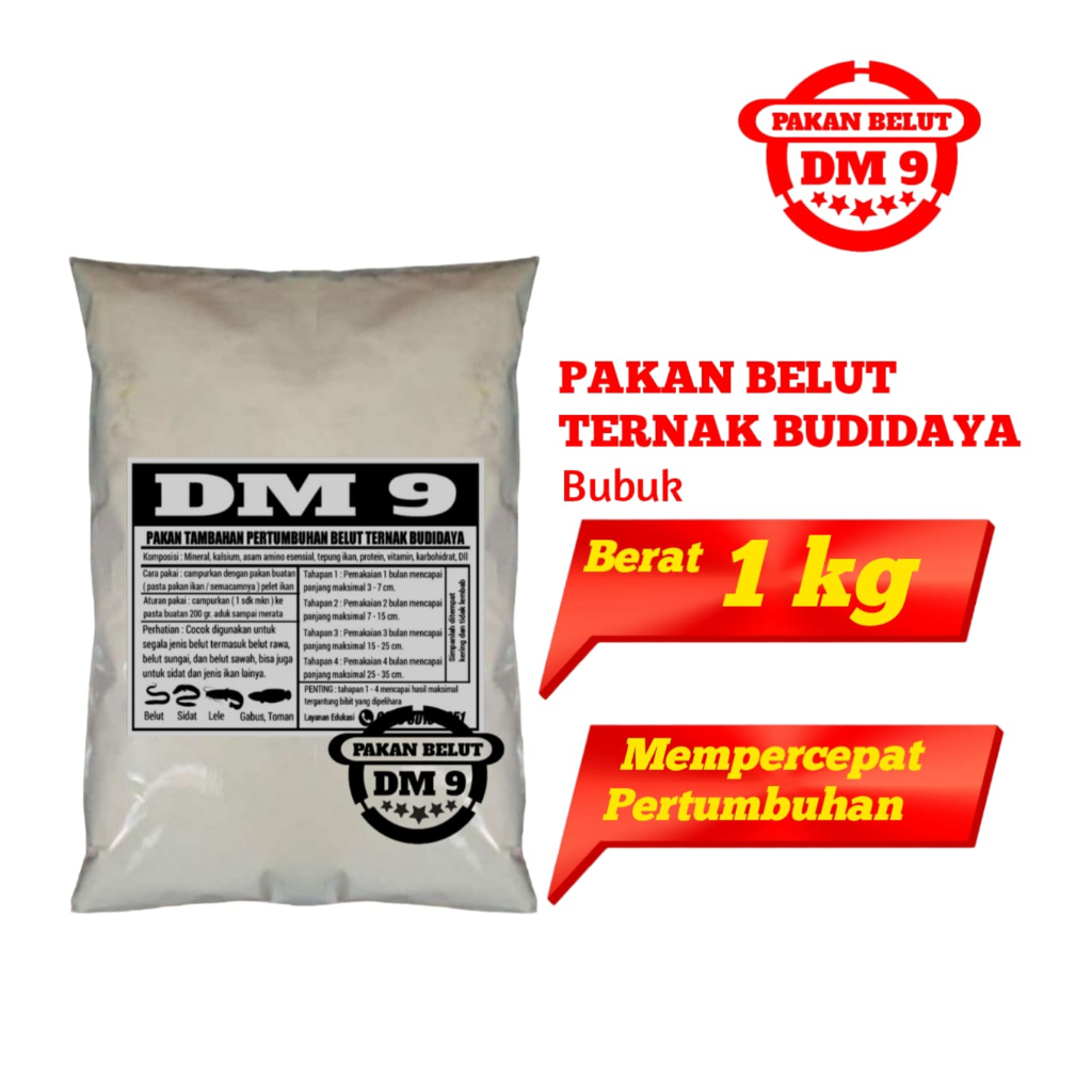 pakan pembesaran belut ternak budidaya DM 9