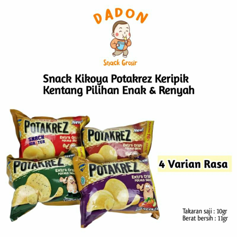 Snack Kikoya Potakrez Potato varian rasa 1 Pack isi 10 pcs