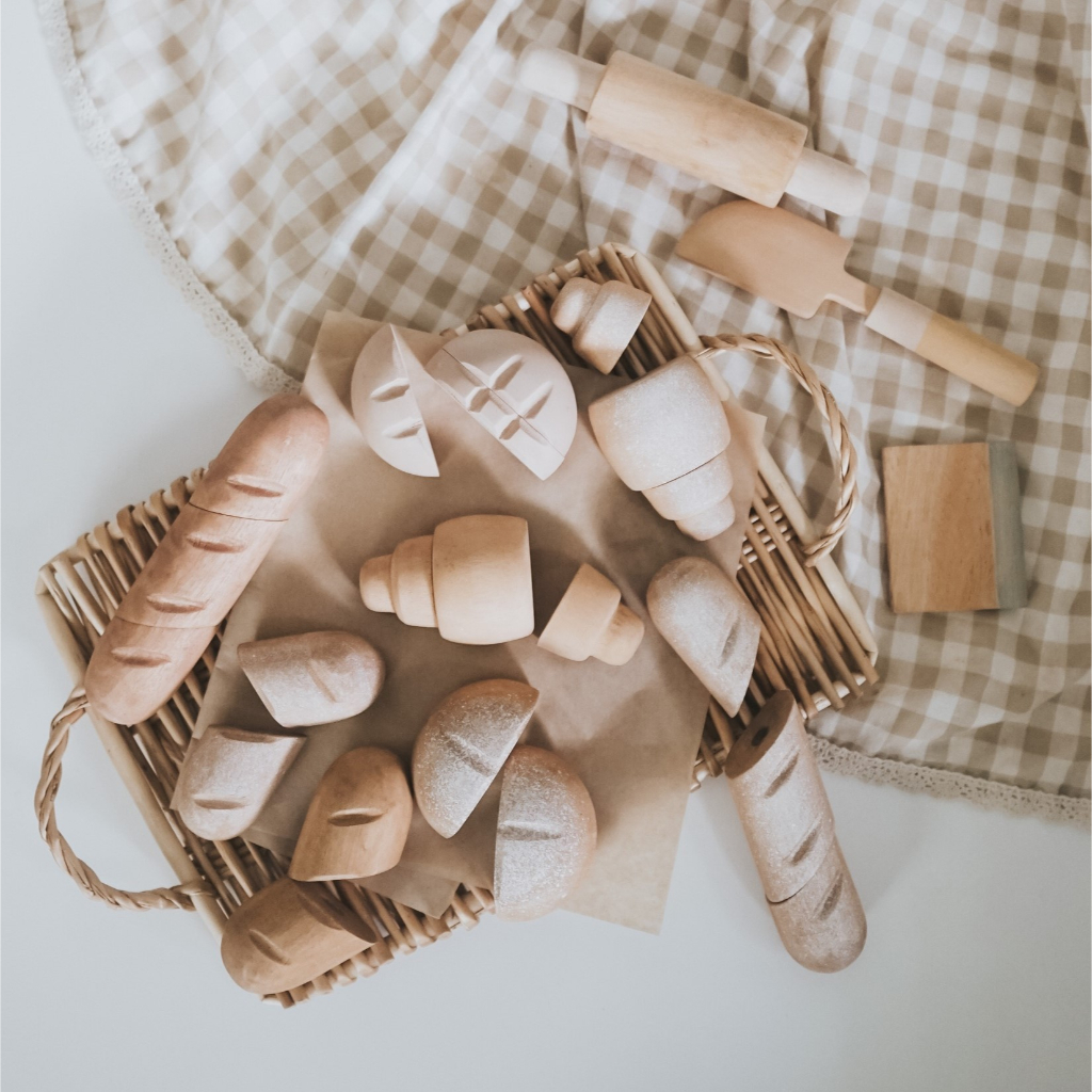 TWINKLE MAGNETIC BREAD SET Mainan Kayu Anak - Mainan Masak Anak - Mainan Roti Anak - Mainan Cafe Ana