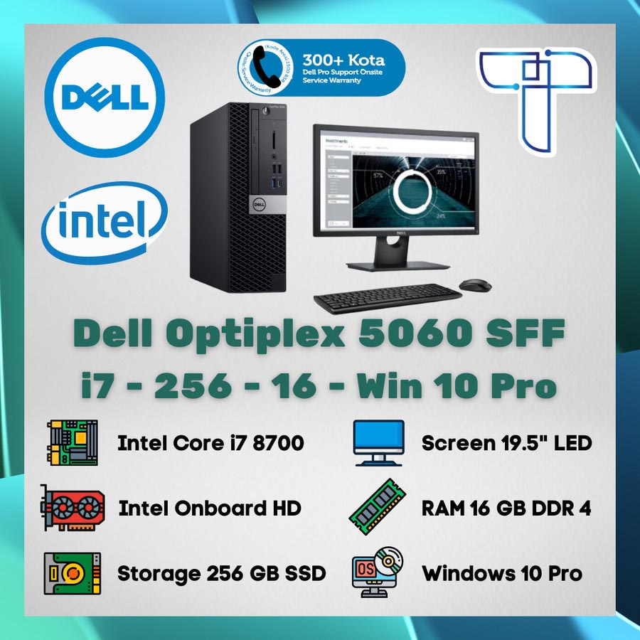 Dell Optiplex 5060 SFF Desktop PC - i7 - 256 GB - 16 - Windows 10 Pro
