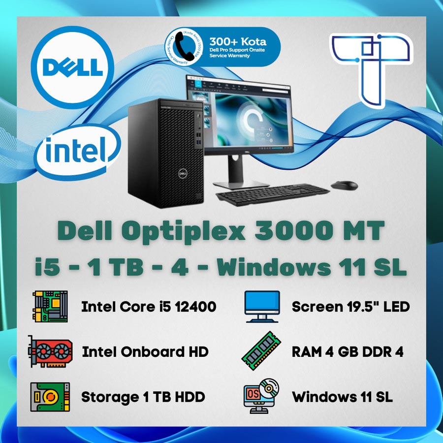 Dell Optiplex 3000MT 3000 MT Desktop - i5 - 1 TB - 4 - Windows 11 SL