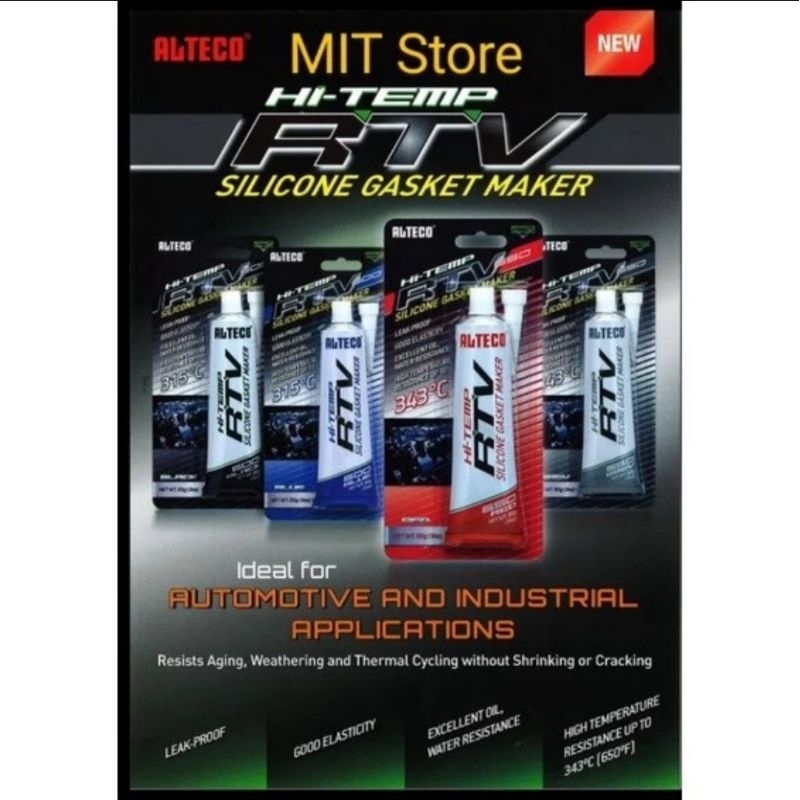 

[[ HARGA GROSIR ]] PROMO Lem gasket hi temp RTV red silicone 85 gram alteco pro series
