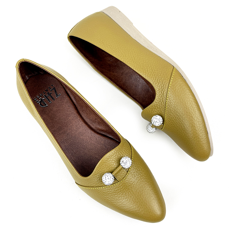 Sepatu Kulit Wanita / Flat Shoes Bahan Kulit Sapi Asli Garut L03