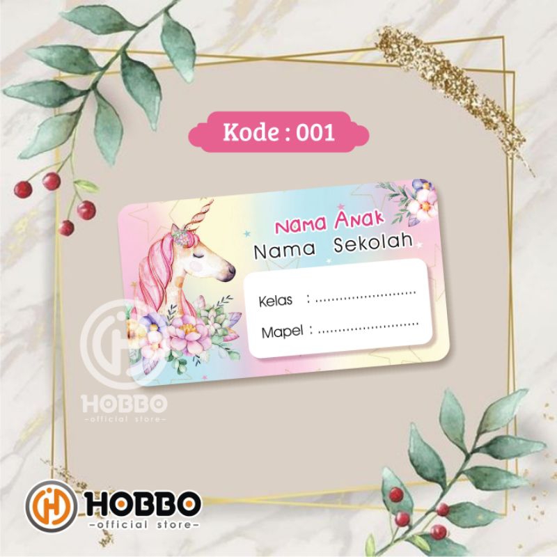 

Isi 20 pcs - Stiker Mapel Custom Nama - Stiker Label Buku Karakter Lucu