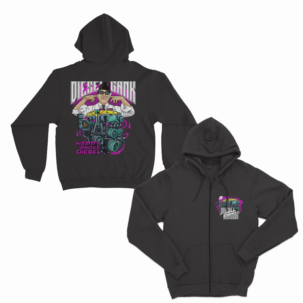 JAKET ZIPPER DIESEL GANK SOEKARNO HAPPY SMOKE DIESEL BIG SIZE JUMBO JAKET DISTRO DISEL GANK