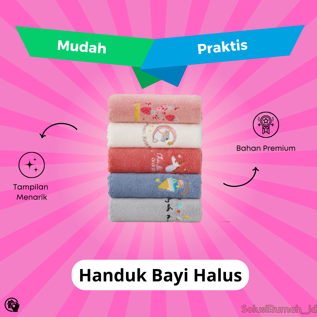 Handuk Bayi Halus Motif Lucu Cotton Fleece Handuk Muka Handuk Olahraga